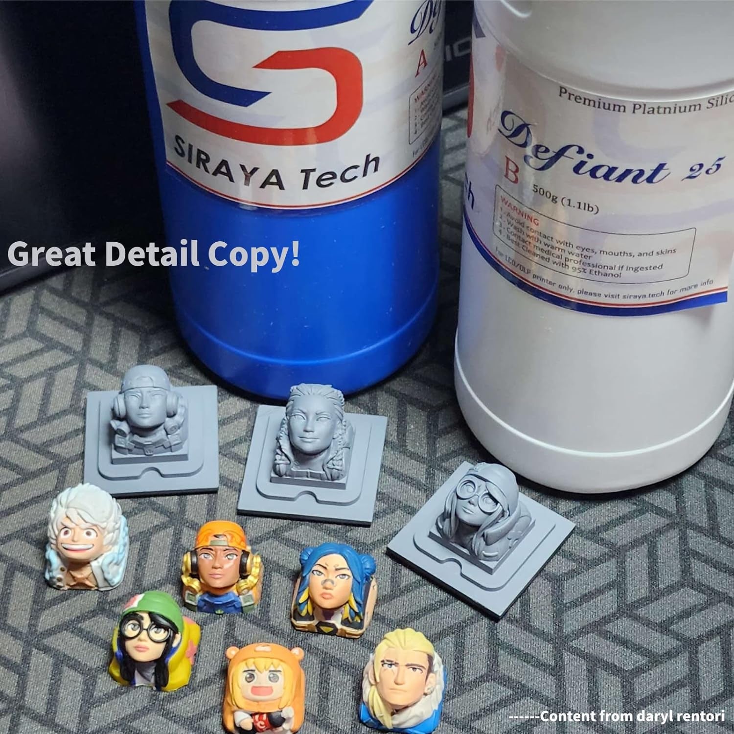 Defiant 25 Platinum Silicone Mold Making DIY Kit, Food Safe, 25A Hardness, Ideal for 3D Printer UV Resin, Easy to Stop Curing Inhibition, No Coating, for Casting Epoxy Resin (35.27 Oz)