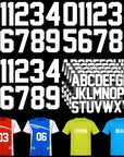 223 Pcs Iron on Letters and Numbers, 8 Inch Clothing Heat Transfer 0 to 9 Jersey Iron on Numbers, 2 Inch White Iron on Vinyl Letters with A-Z PU Alphabets Sticker for DIY Craft Team Uniform Sports
