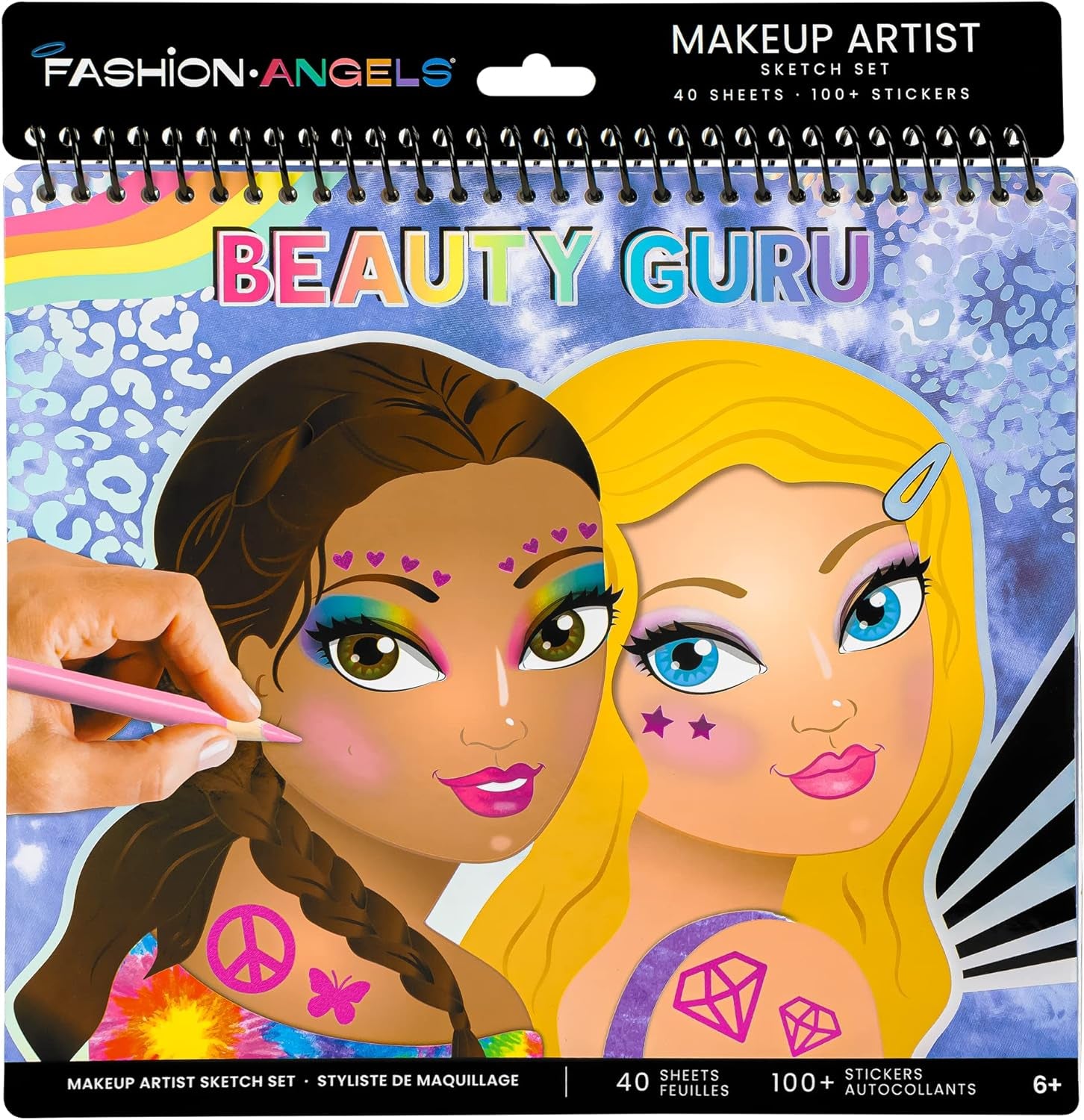 Make-Up & Hair Design Sketch Portfolio (11452) Sketchbook for Beginners, Sketchbook with Stencils and Stickers for Ages 6 and Up