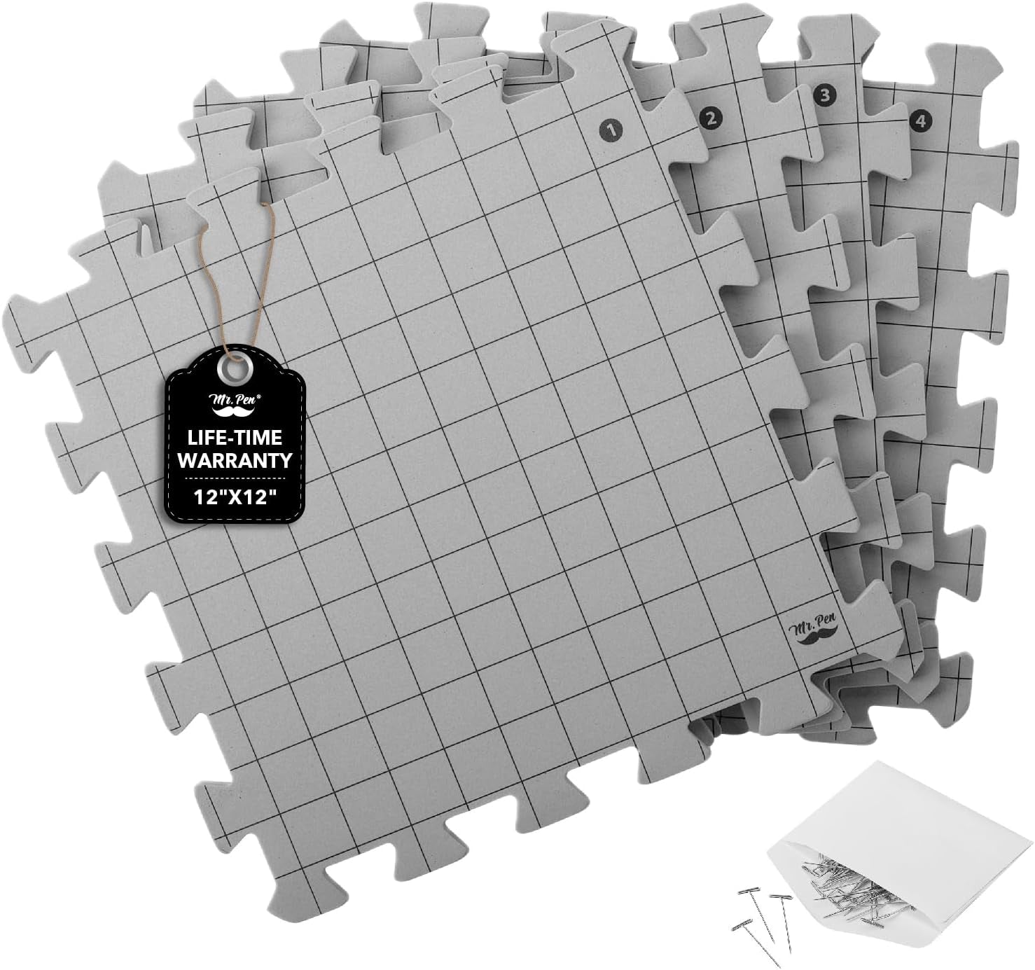 - Interlocking Blocking Mats, 12”X12”, 4 Pack, Blocking Mats for Knitting & Crochet Projects with 50 T-Pins, Knitting Blocking Mats and Pins, Crochet Blocking Board for Crocheting