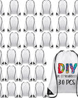 30 Pcs Blank Sublimation Drawstring Bags Drawstring Backpack Bulk Heat Press Reusable Sublimation Bags Cinch Bag Sackpack for Gym Sport DIY Craft Operation Christmas, White