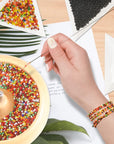Upgrade Wooden Bead Spinner with 2 Pcs Big Needles,8000 Pcs Seed Beads and 1 Surprise Gift Pack for Jewelry Making Tools,Quickly Stringing Beads Tool, Manual Operated