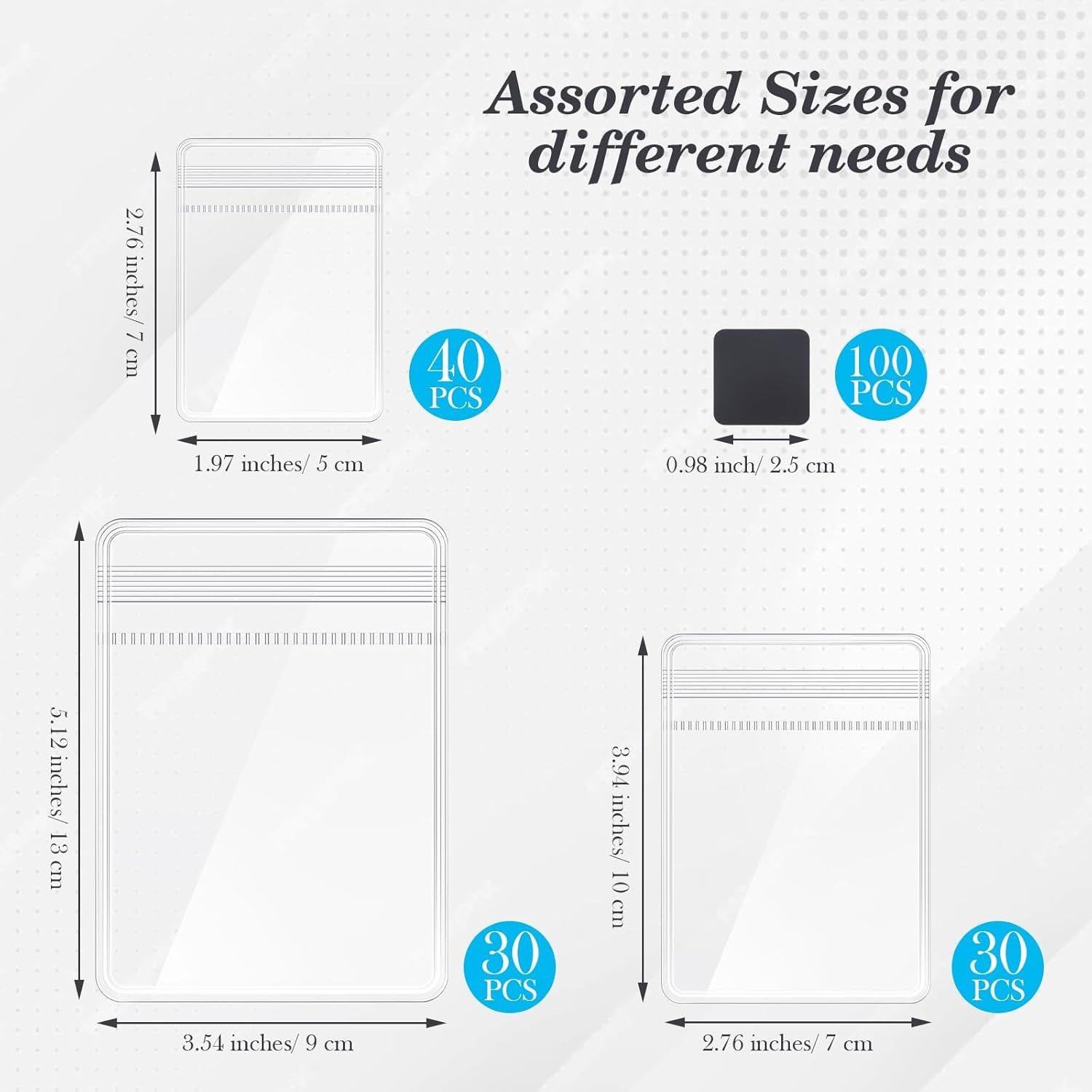 200 Pcs anti Tarnish Strips with Clear Plastic Jewelry Bags Sets, 100 Assorted Size Transparent Jewelry Storage Bags and 100 anti Tarnish Strips for Packaging Jewelry Rings Earrings (3 Sizes)