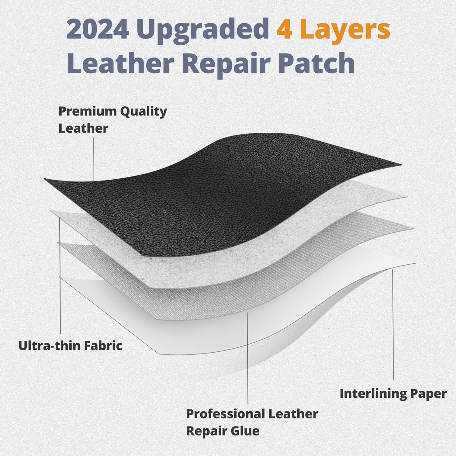 Self Adhesive Leather Repair Patch 3 Pcs, 8 X 11 Inch Black Leather Repair Patch, Leather Repair Tape for Furniture, Couch, Car Seat, Office Chair