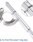 Ring Sizer Measuring Tool,  Aluminum Ring Mandrel Dual Measurement Size Metal Rings Sizers Tools Kit Adjuster for Women Men Rings