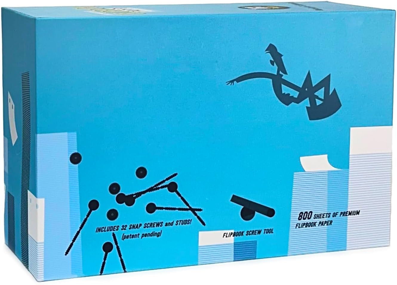 16X Flipbook Paper Pack, Refill Paper Sheets for All  Flipbook Kits, Premium Pre-Drilled Sheets for Perfect Registration, Snap Screws, Enough for 16 Flipbooks.