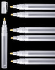 Set of 6 Empty Fillable Blank Paint Pen 3 Mm 6 Mm, Markers round Tilted Flat Head Refillable Paint Pen Fine Tip Markers Acrylic Markers for Oil Painting, Clear