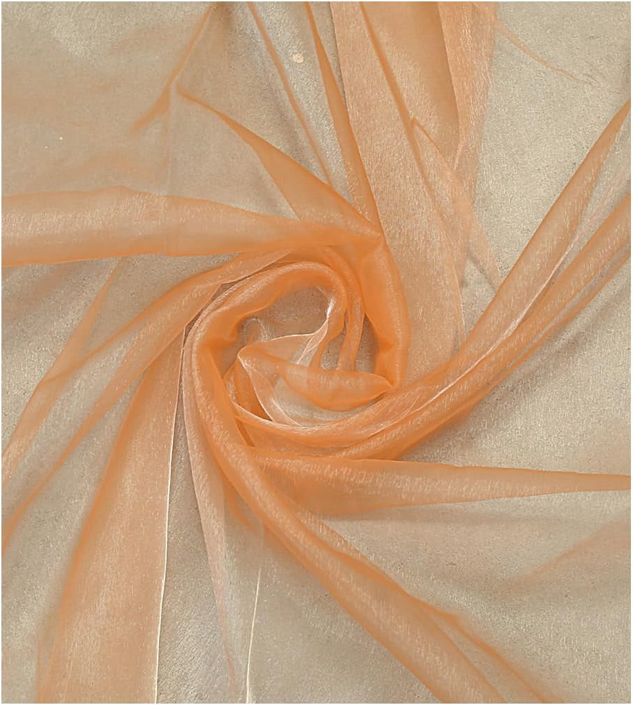 Pack of 25 Yards Long Bridal Solid Sheer Organza Fabric Bolt for Wedding Dress, Fashion, Crafts, Decorations, Backdrop, Christmas Craft Supplies, Silky Shiny Organza Fabrics 44” Wide- Dark Purple