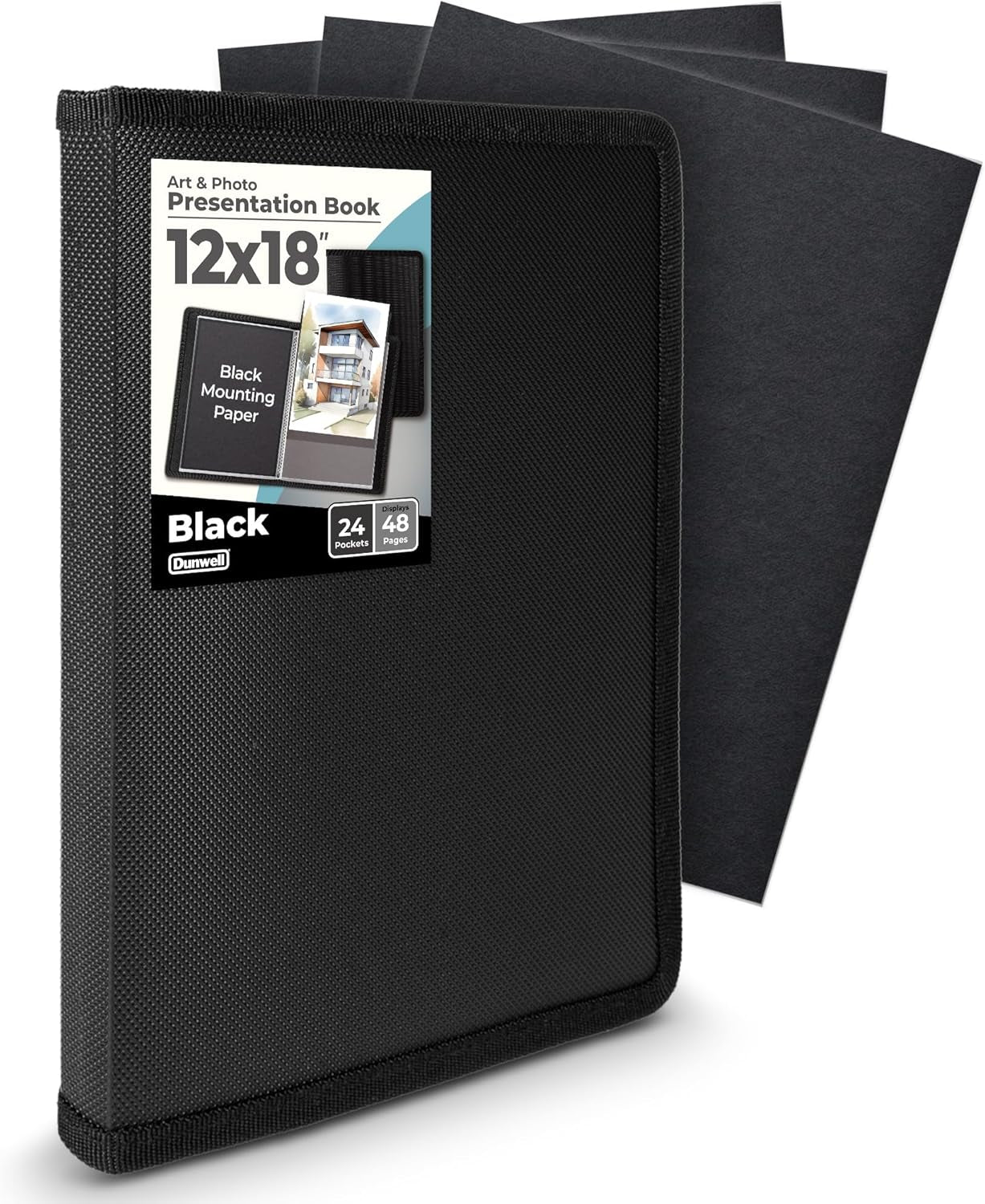 11X17 Art Portfolio Binder with Mounting Paper - (Ruby) Large Portfolio Folder for Artwork Displays 48 Pages, 11 X 17 Presentation Folder with Plastic Sleeves, Portfolio Binder Organizer