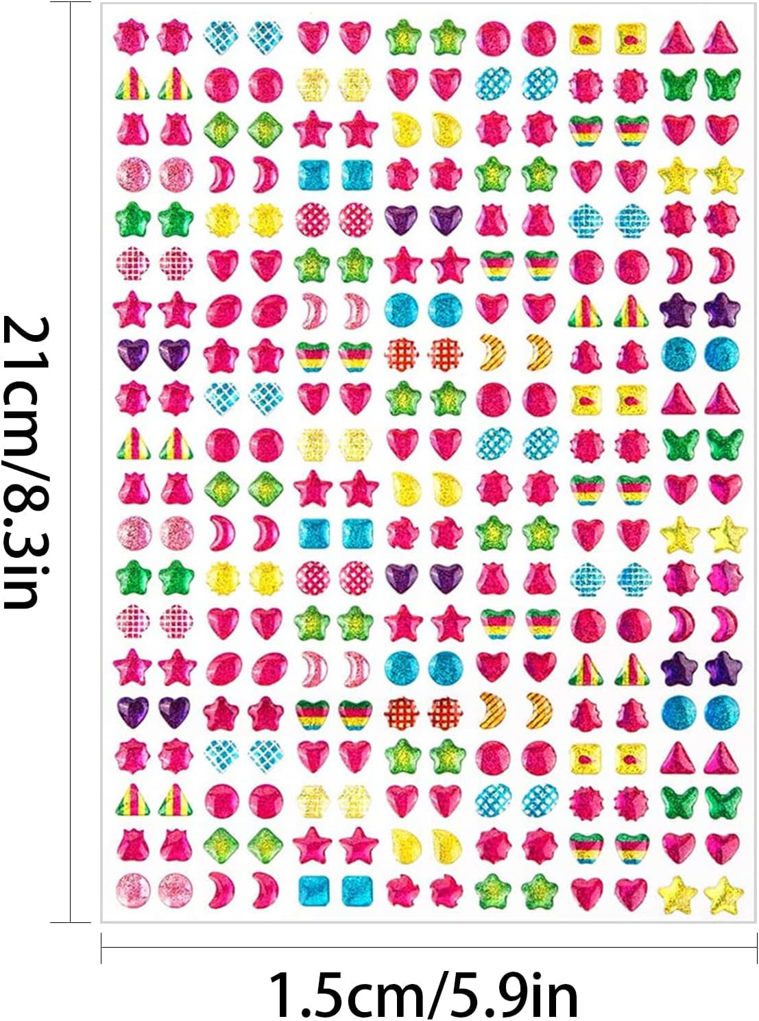 2000+ Stick on Earrings 3D Gem Stickers Earrings Self-Adhesive Glitter Craft Crystal Stickers Girls Sticker Earrings, Crystal Sparkle Stickers for Girls Kids Children(10 Sheets)
