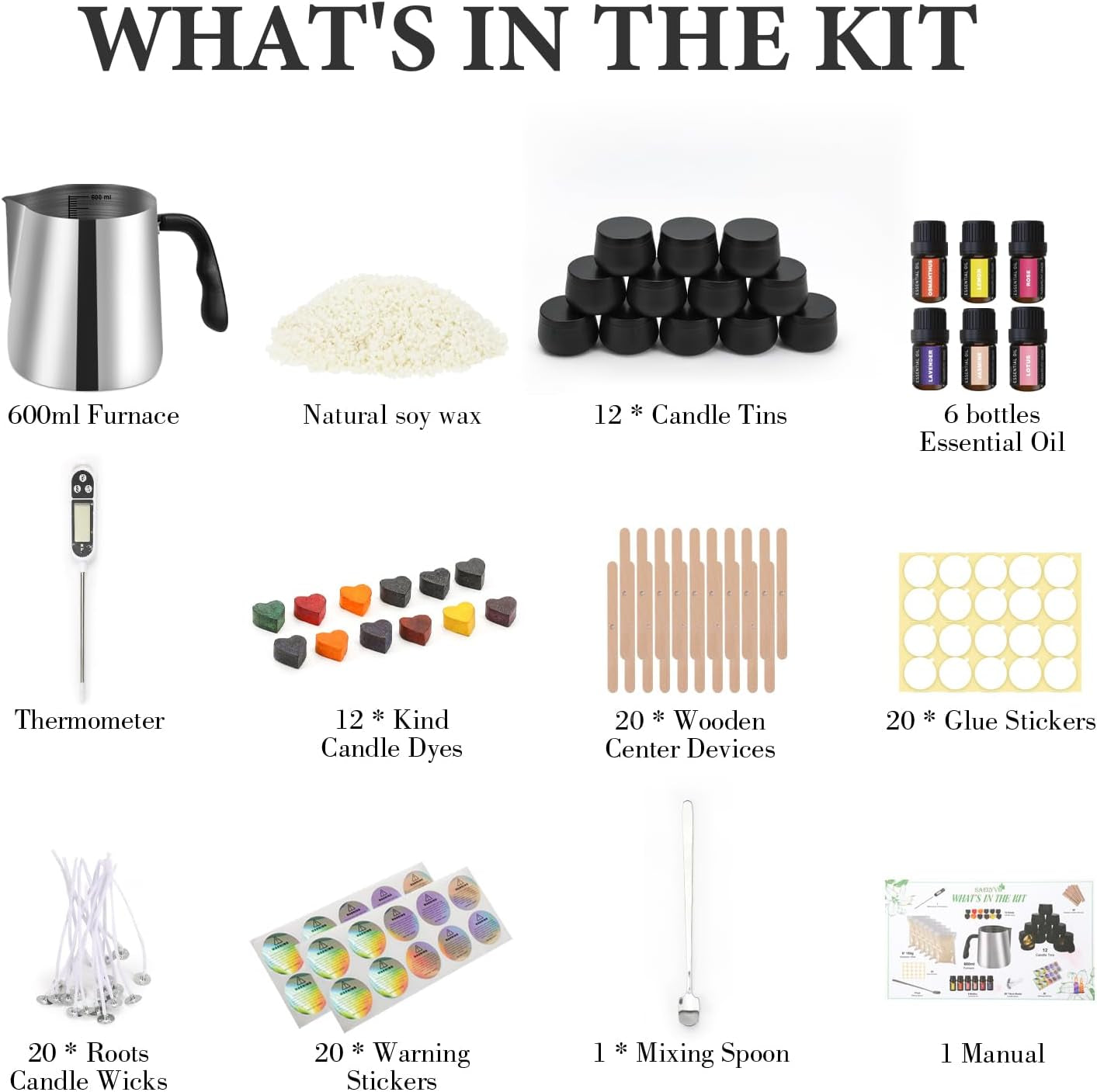 Candle Making Kit for Adults - Full Set Candle Making Supplies - Soy Candle Kit - DIY Starter Scented Soy Candle Making Kit - Perfect Decoration for Family Life