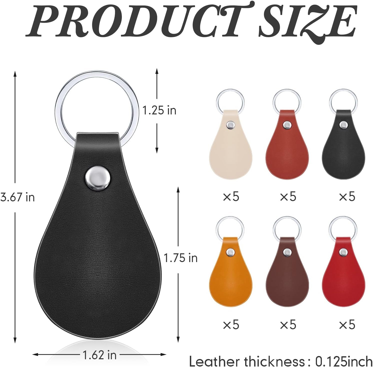 30 Pcs Leather Key Fob Kit for DIY Craft, PU Leather Key Fobs Blanks with Rivets and Key Rings for Laser Engraving Keychain Making Leather Working (Multi Colors)