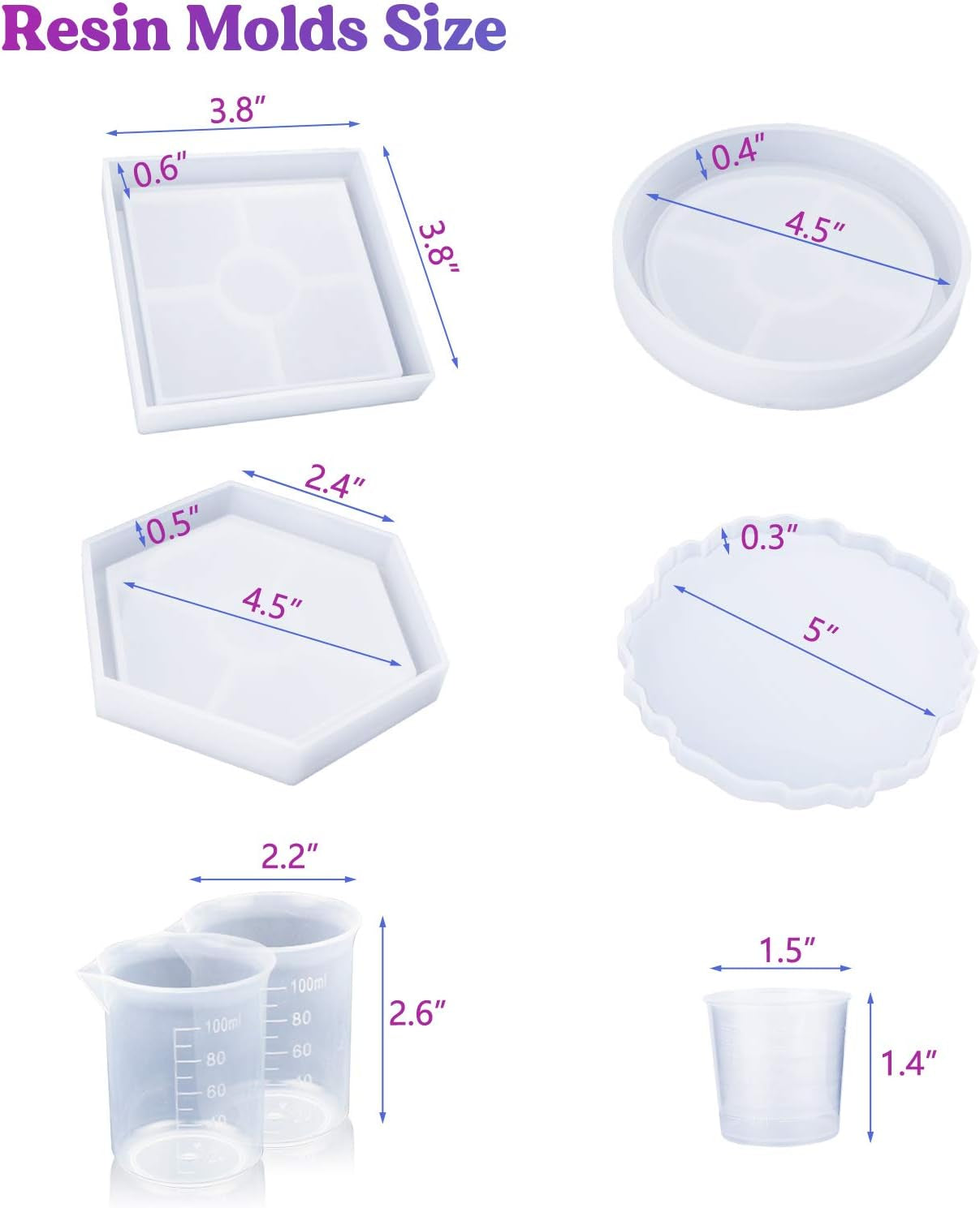 Epoxy Resin,Resin Coaster Molds Kit,16Oz Resin Starter Kit for Beginners,Include Epoxy Resin,Coaster Molds, and Mica Powder for Resin Casting, Ideal Christmas Gift Set