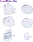 Epoxy Resin,Resin Coaster Molds Kit,16Oz Resin Starter Kit for Beginners,Include Epoxy Resin,Coaster Molds, and Mica Powder for Resin Casting, Ideal Christmas Gift Set