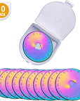 45Mm Rotary Cutter Blades,Replacement Blades,Fits Fiskars,Olfa,Martelli,Dremel,Truecut,Dafa,Sks-7,Fabric Cutting Blades Refill for Quilting Scrapbooking Sewing Arts &Crafts,10 Pack (Rainbow)
