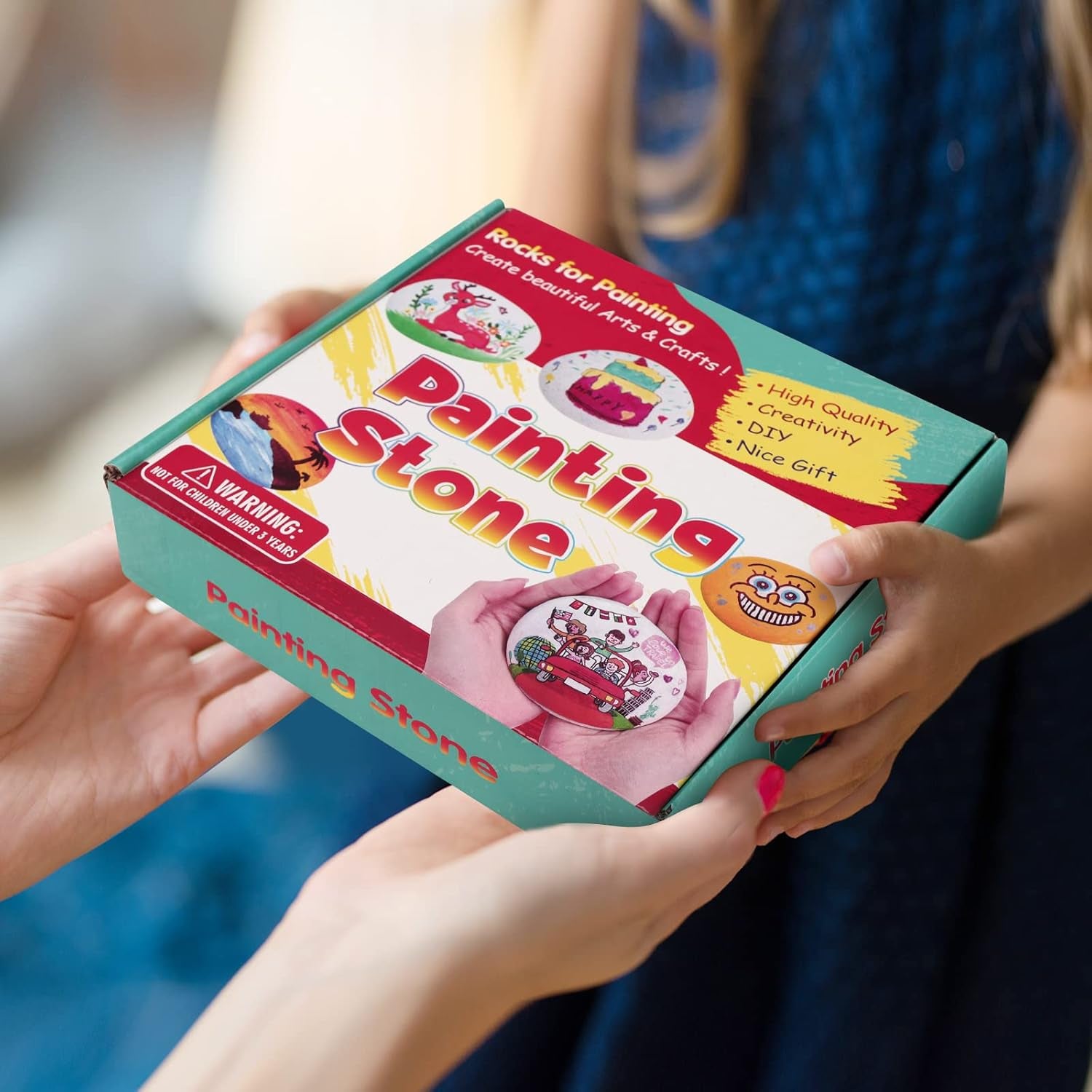 24Pcs River Rocks for Painting- 2-4 in Extra Large Hand Picked Rock-Thick-Flat-Smooth Painting Rocks- Perfect for DIY, Kids Crafts, Kindness Stone, Garden & Home Decor, Holiday Easter Gift