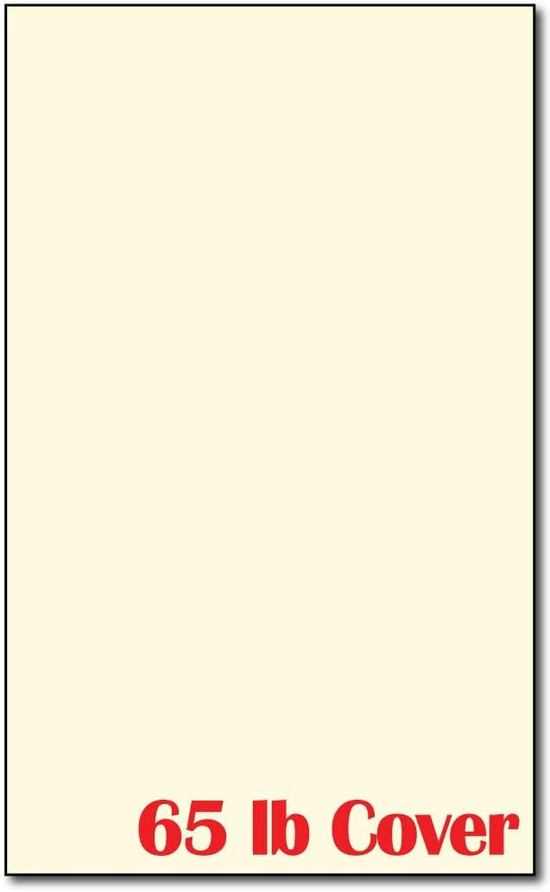 Cream 65Lb Cardstock - 100 Sheets - 8 1/2 X 14 Legal Size - Great for Menus!