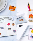 24Pcs Animal Diamond Stickers for Kids, Beginner Friendly Gem Art Kits, Complete Craft Set with Tools, Gift for Birthdays, Holidays
