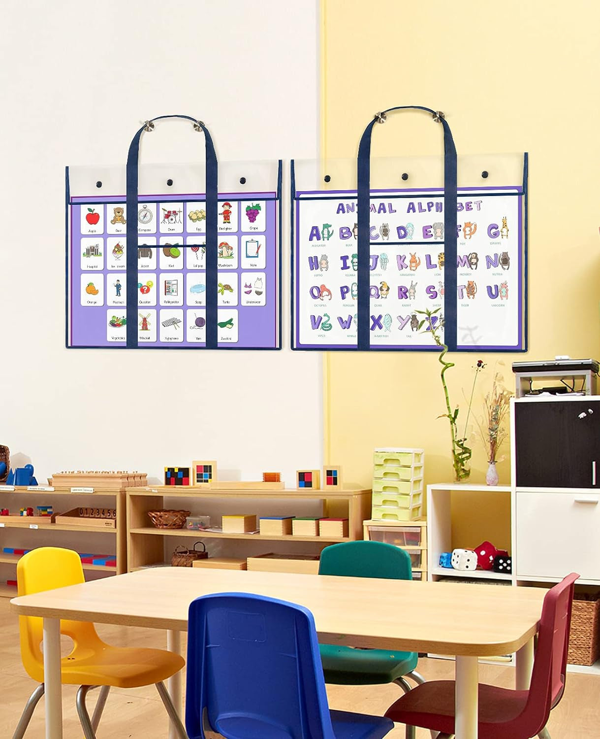 2 Pack Large Poster Storage Bag (31.5"×25.5") Bulletin Board Holder Art Portfolio Container for Teachers Classroom Organization