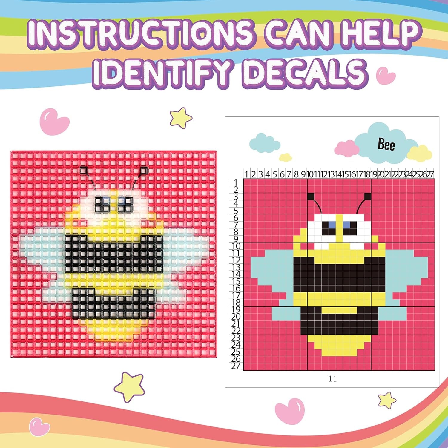 8-In-1 Cross Stitch Kit for Beginners Kids, Includes 8 PCS Plastic Canvas with Pre-Patterns, 13 Colors Threads, Instructions, Embroidery Needles for Beginners Sewing