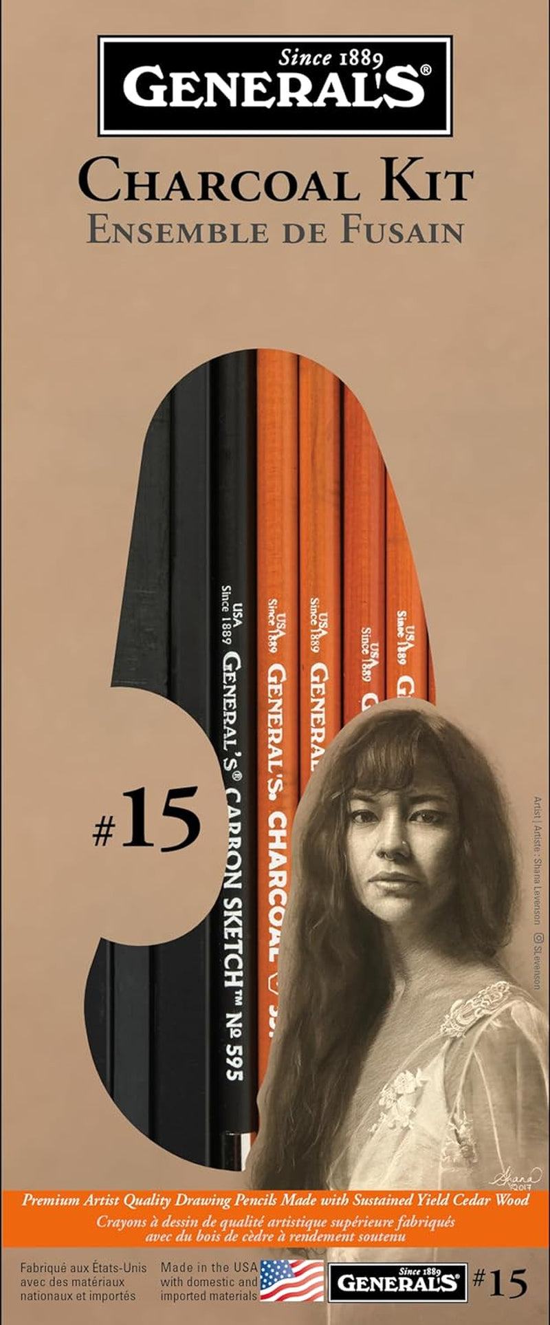 General NUM 15 Charcoal KIT, 12 Count (Pack of 1), Multicolor