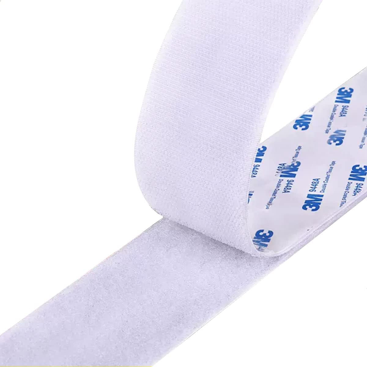 3M Hook and Loop Double Sided Tape, Self Sticky Adhesive Tape, Interlocking Tape Sewing Fasteners for Window Fixing, Photo Frames, Mosquito Net, Carpets, Car and DIY, 1 in *10 FT *2 Rolls-White