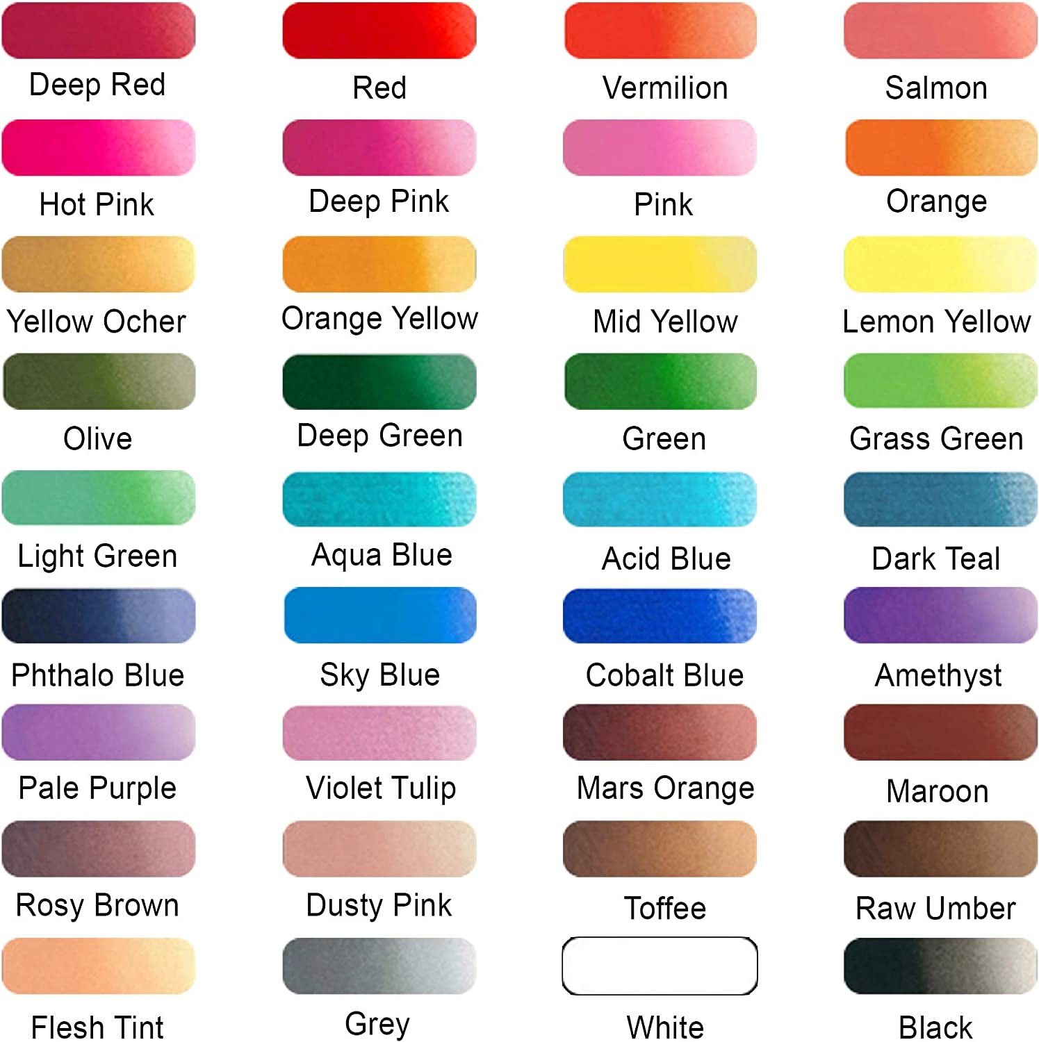 48 Pack Watercolor Paint Set, 36 Colors Watercolor Paint in Tubes (12Ml Each) with 10 Brushes, 1 Watercolor Pad, 1 Palette, Premium Watercolor Kit for Artist, Beginners, Kids