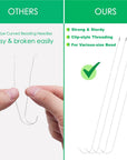 4 PCS Beading Needles - 6.7 Inches Clip-Style Beading Needles for Bead Spinner, 0.7Mm Diameter, Efficient|Sturdy Beading Needles for Jewelry Making (4-Curved/0.7Mm)