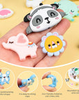 Silicone Focal Beads for Pens Characters Silicone Accessory Kit 18 Pcs Colorful round Silicone Beads for Keychain Making Bracelet Necklace Handmade Crafts (Animal)