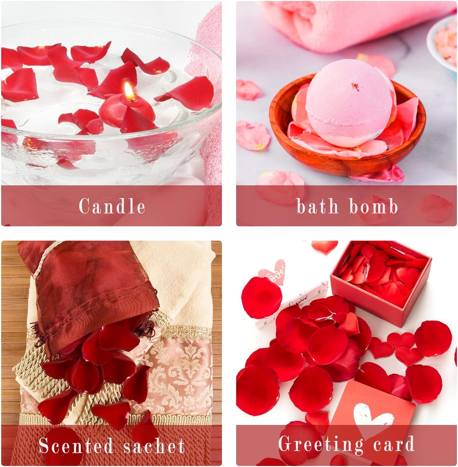 3Oz Dried Rose Petals - Dry Rose Petals Real Rose Petals Dried Organic for Rose Bath Spa Rose Quartz Candle Soap Making Wedding Confetti Resin Jewelry DIY Crafts Accessories