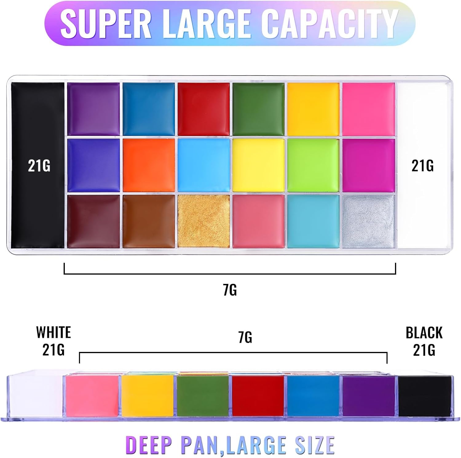 Athena Face Body Paint Oil Palette, Professional Flash Non Toxic Safe Tattoo Halloween FX Party Artist Fancy Makeup Painting Kit for Kids and Adult