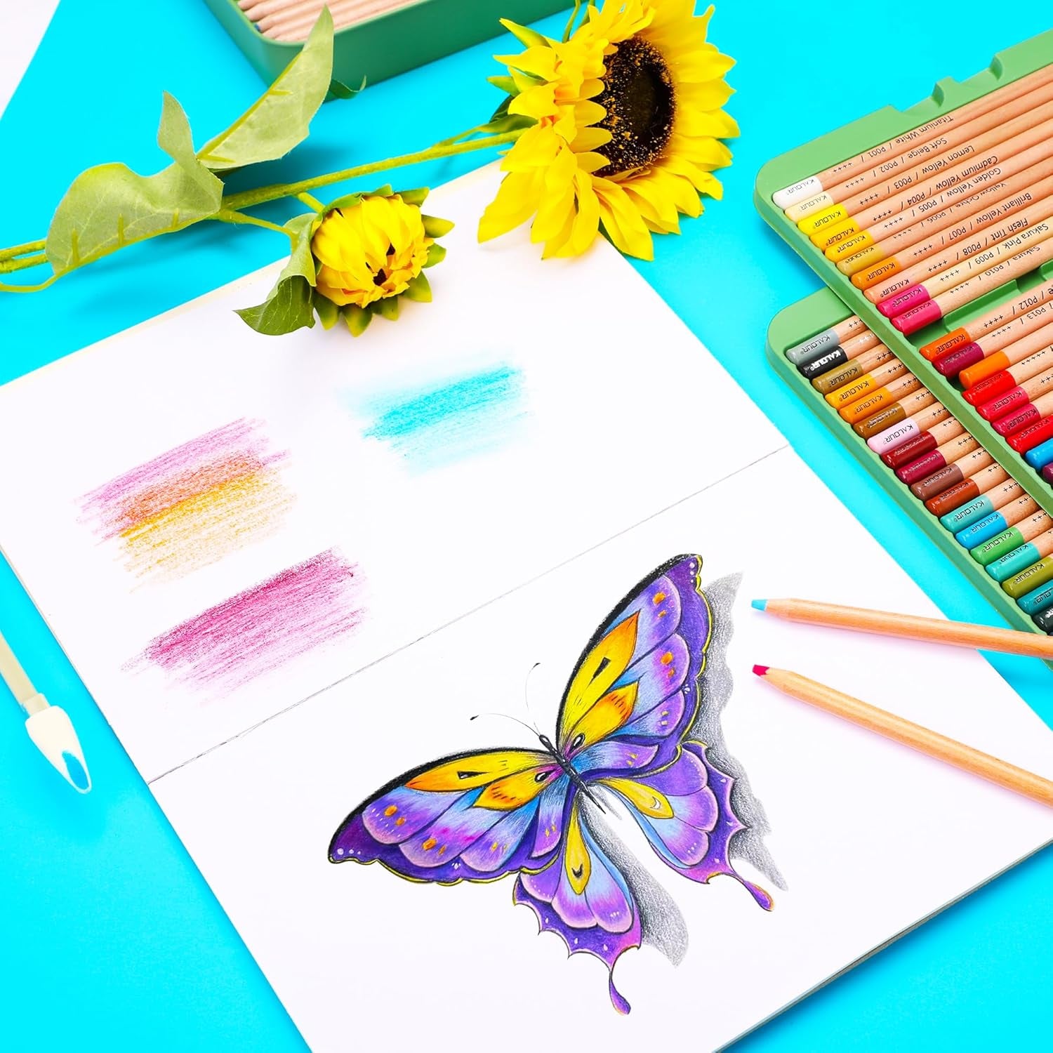 Pro Pastel Chalk Colored Pencils,Set of 72 Colors,Color Charcoal Pencils for Drawing Sketching Coloring Shading,Art Supplies for Adults Artists