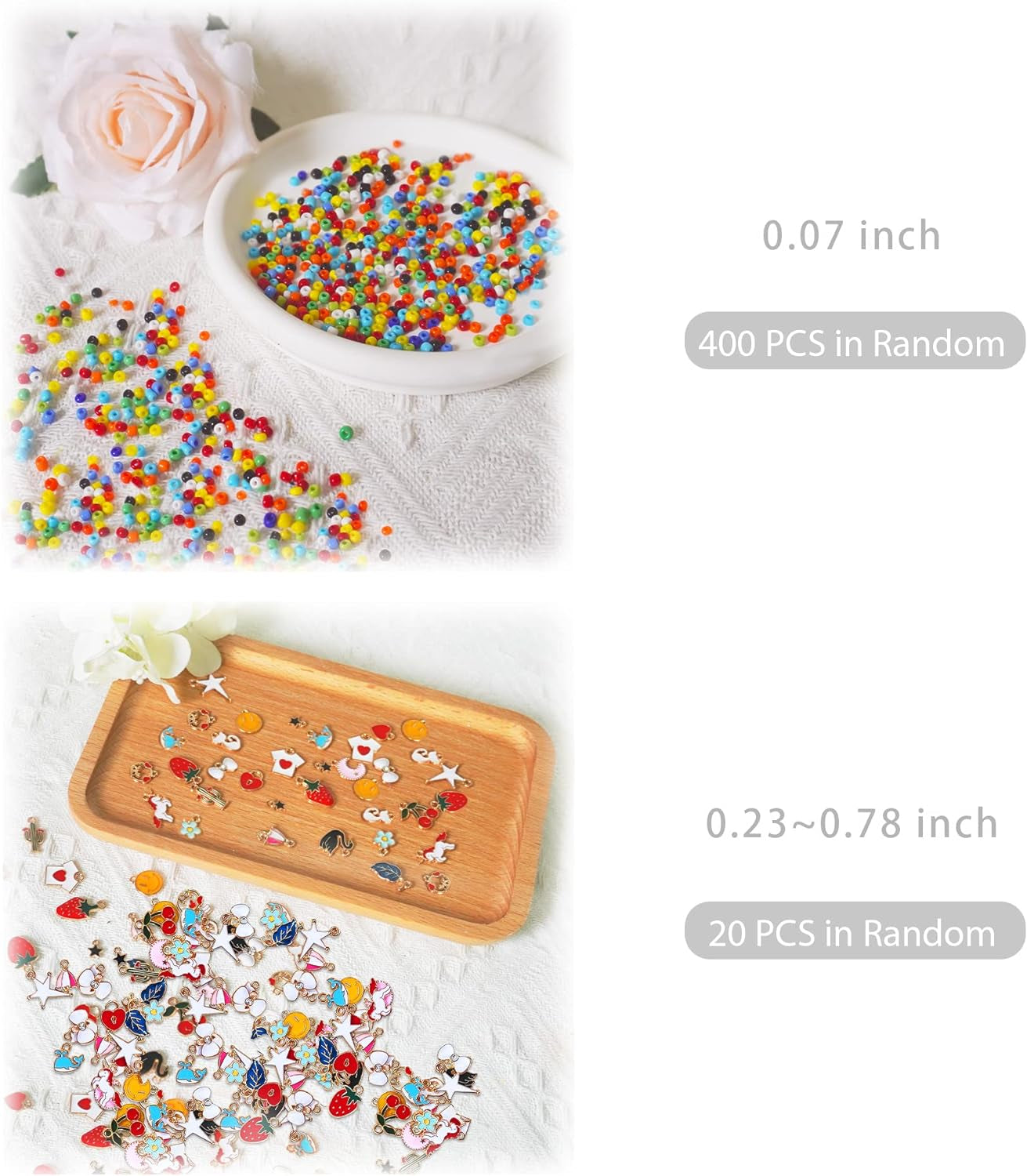 Earring Making Kit with 740 PCS Beading Hoop Earring Finding Component Accessories Hooks Jump Rings Loop Earring Backs Beads and Charms for Jewelry Making Earring (740)