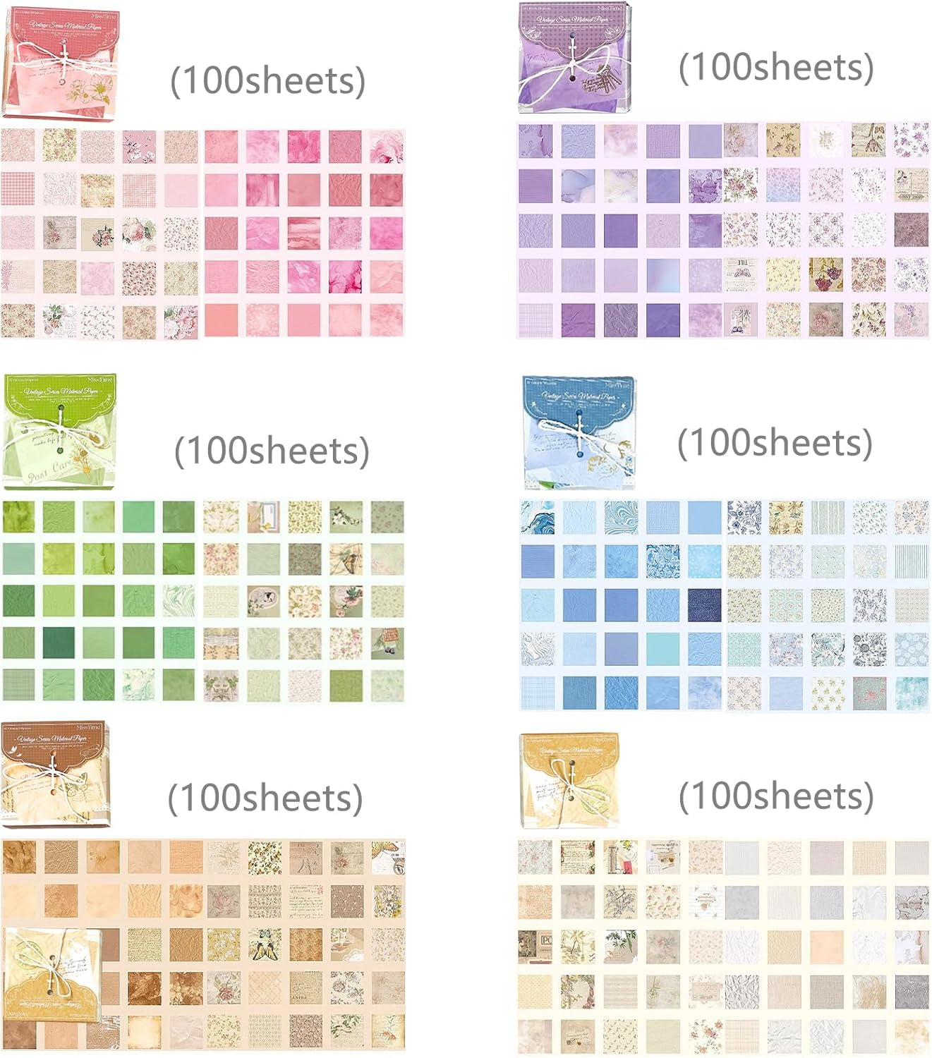 Vintage Scrapbook Paper Pack - 600 Sheets Colorful Decorative Paper Aesthetic Stationery Journaling Supplies Scrapbooking Paper for Writing Drawing Travel Journal DIY Art Craft, CB-701 (CB-801)