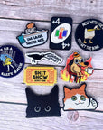 9PC Funny Patches Hook & Look for Backpack Jacket Airsoft Bag Vest | Humor Large Big Patch for Morale Tactical Military This Is Fine Dog Don’T Be Salty Cat Meme Duck Fun Cute Gifts