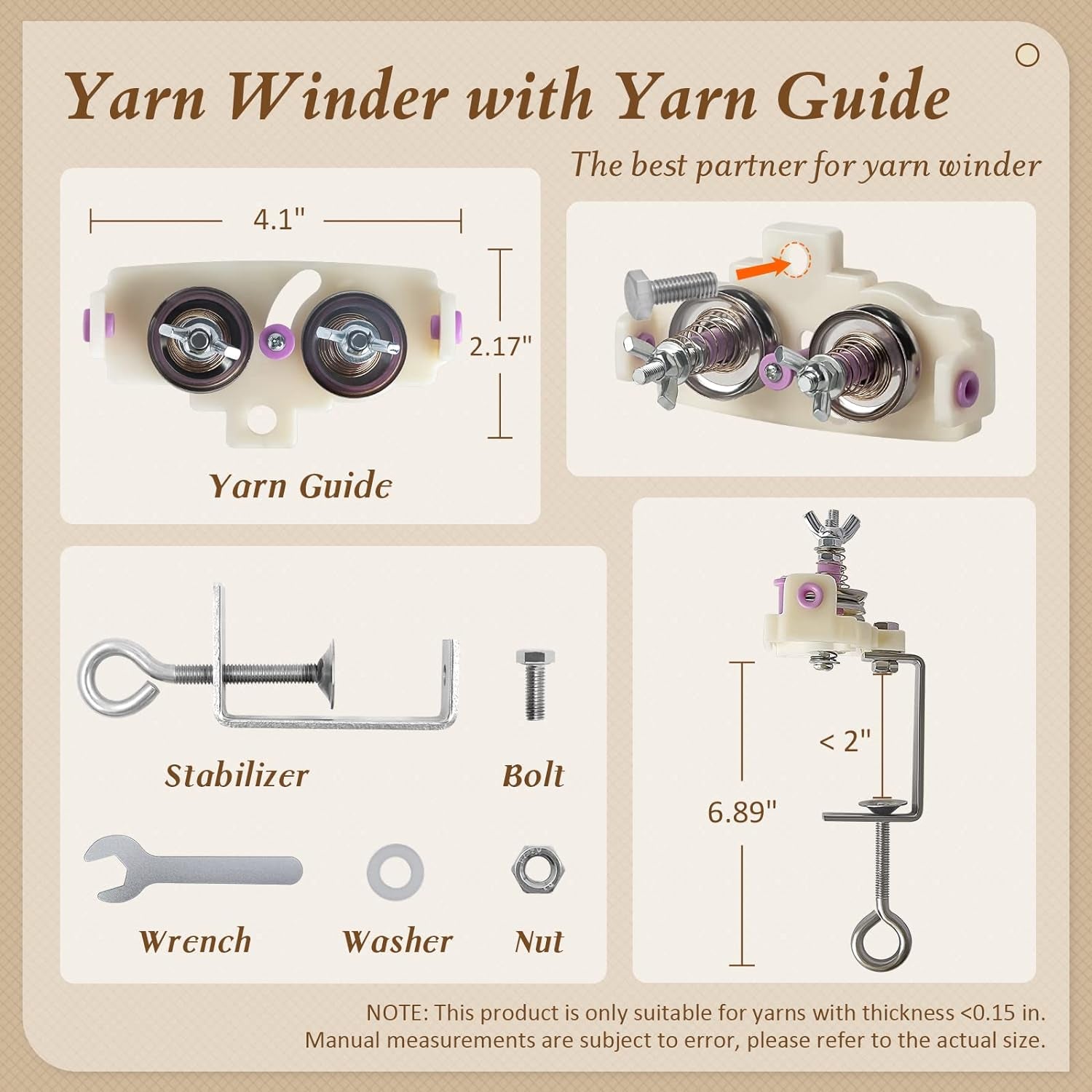 Yarn Winder with Yarn Guide, Yarn Ball Winder for Crocheting, the Helper for Yarn Collection Lovers