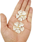 20Pcs Pearl Rhinestone Embellishments Flower Flatback Buttons Rhinestone Charms for Shoe Decoration Jewelry Making Clothes Brooch Wristband and Wedding Bouquet DIY