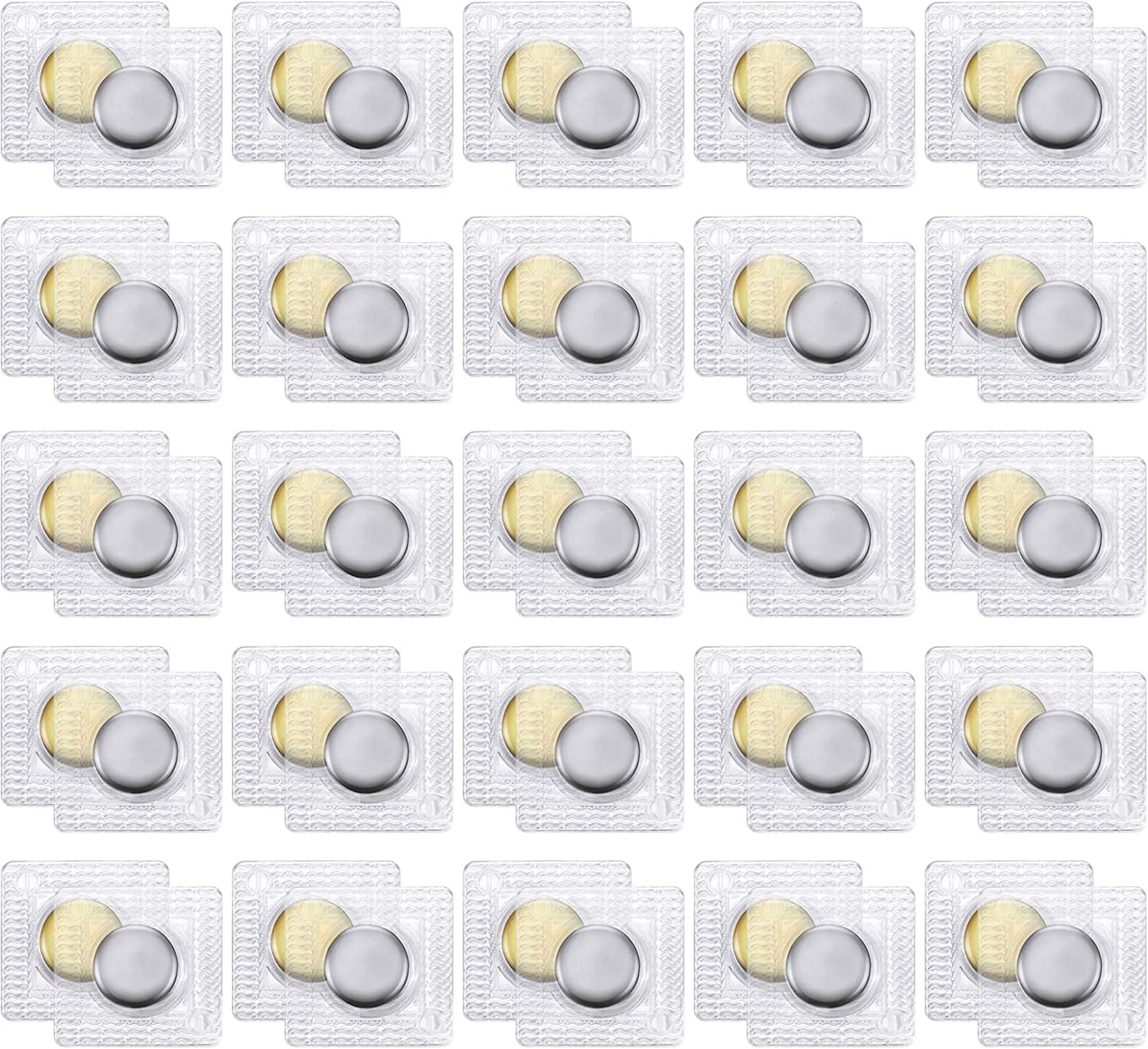 25 Pairs Hidden Sew Magnetic Snap Invisible Hidden Sew in PVC Hidden Purse Closure for Fastener Handbag Cloth Clasp DIY Craft Sewing Tools