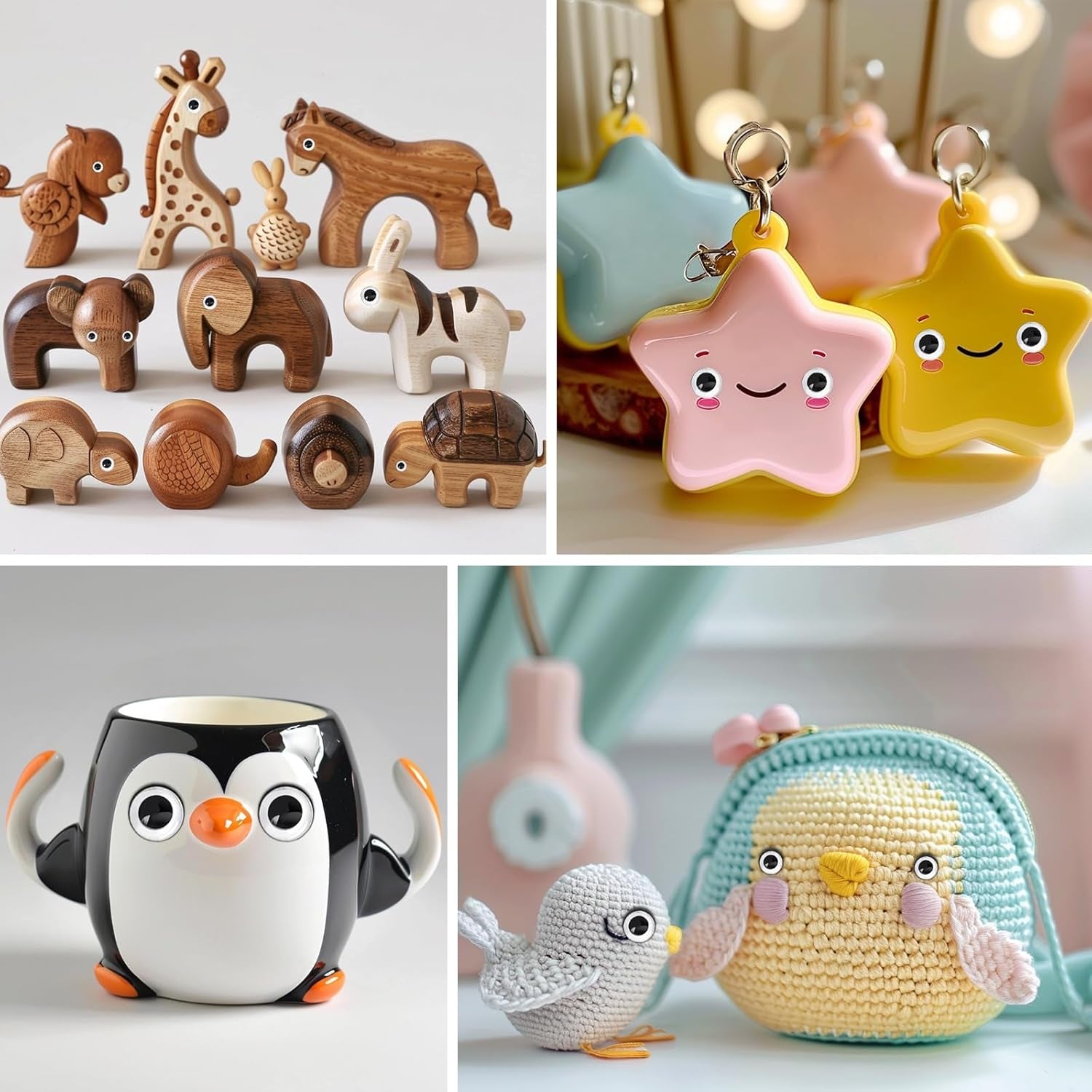 1200Pcs Black Wiggle Googly Eyes, 3D round Plastic Sticker Eyes, Self-Adhesive Eyes DIY Scrapbook Crafts Decoration, Crafts Gifts for Kids Age 4+ (4Mm-12Mm)