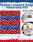 4Th of July American Flag HTV Vinyl - 10 Pcs 12Inches X10 Inches US Flag Patterned HTV Patriotic HTV Heat Transfer Vinyl Red White Blue HTV Iron on Vinyl Compatible with Cricut/Cameo