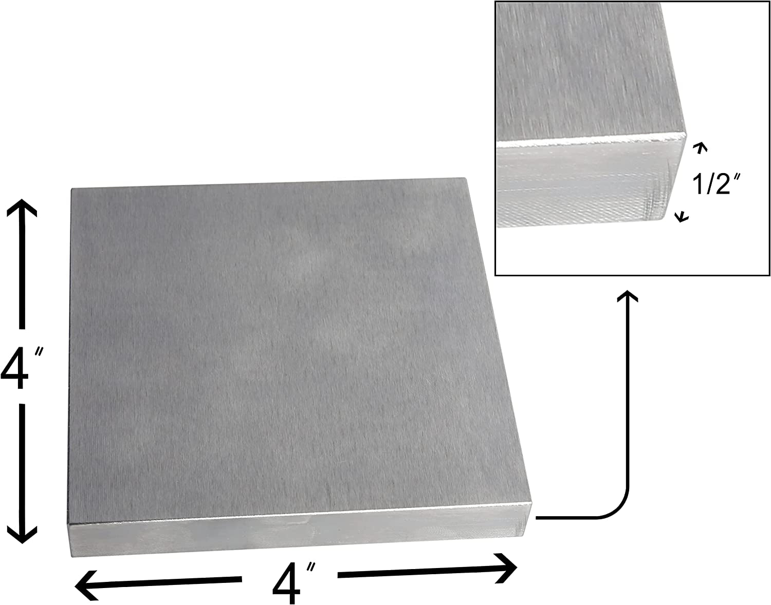 Steel Bench Block 4"X4" Flat Anvil Jewelers Tool Metal Bench Block for Jewelry and Stamping (4''X4''X1/2'')