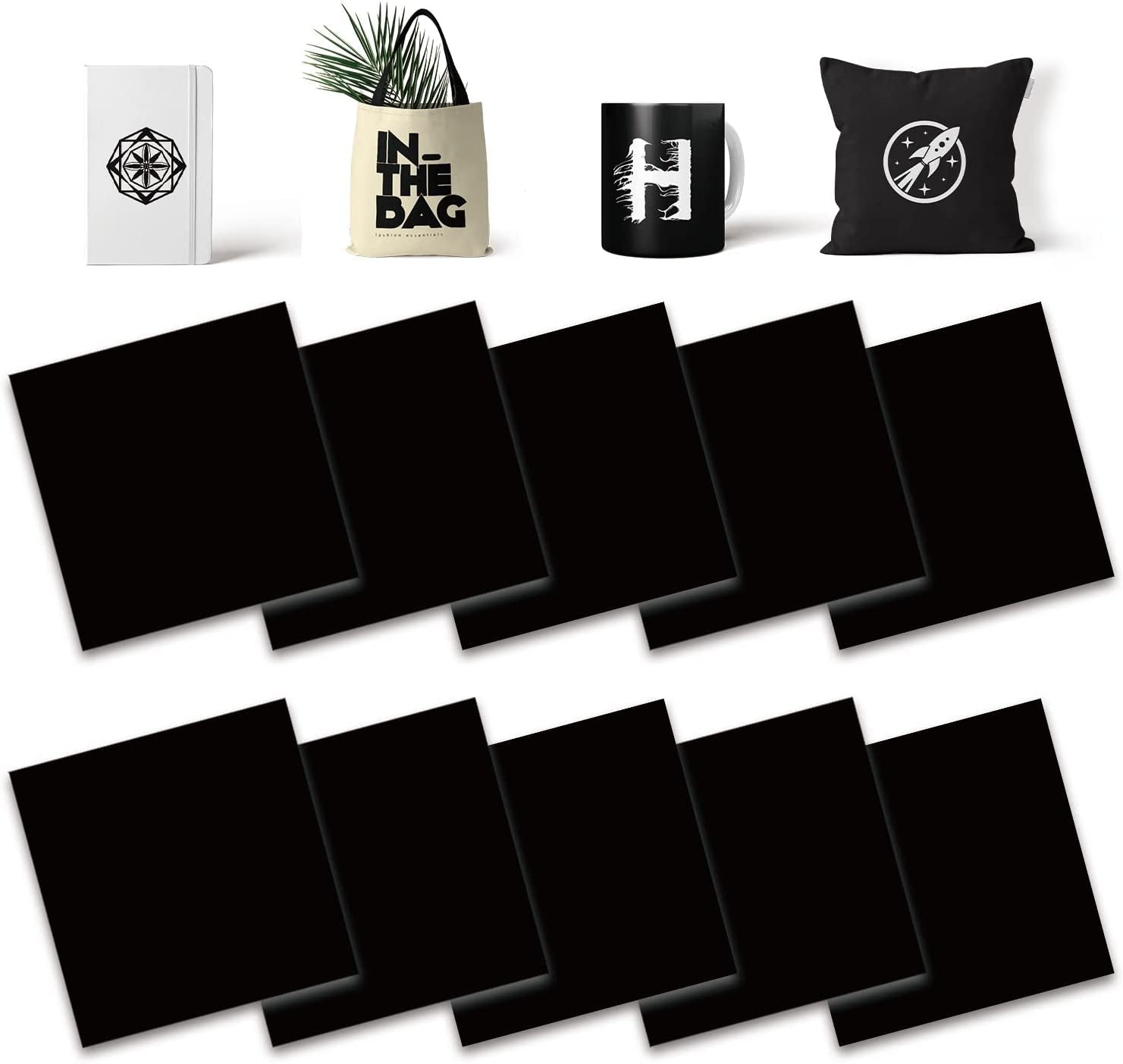 Solid Color Transfer Sheets, 8 Pcs 12"X 12" Plain Colors Pre-Printed Sublimation Paper for Heat Press Mug, DIY T- Shirts, Coasters Blanks