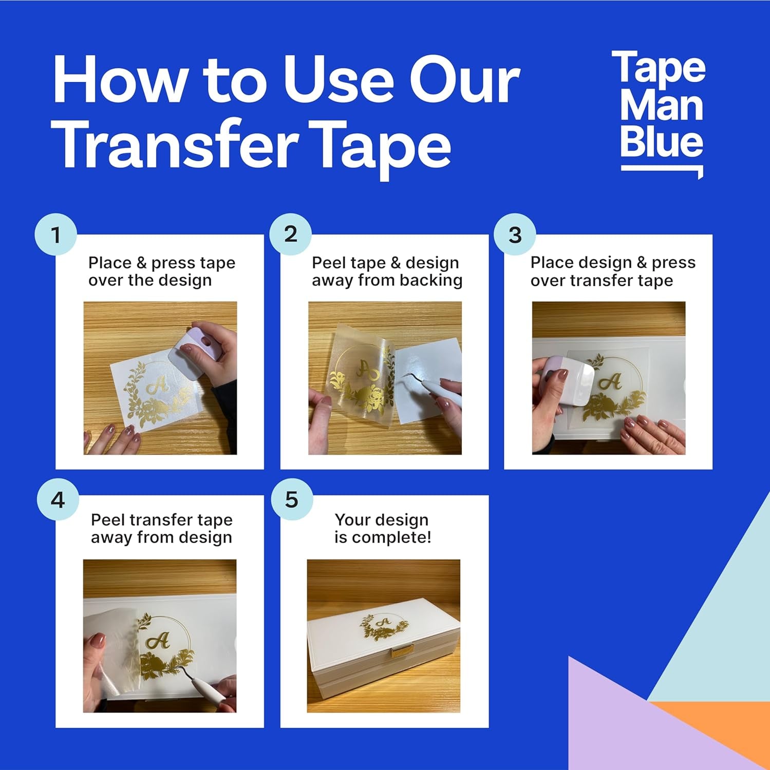 Clear Transfer Tape for Vinyl - 6" X 100' Roll, Made in USA, Vinyl Transfer Tape for Cricut &amp; Silhouette Cameo, Medium to High Tack Transfer Tape for Cricut Vinyl Decals &amp; Stickers
