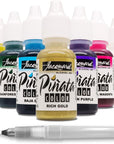 Jacquard Piñata Alcohol Ink Made in USA - Original Exciter Pack - 9 Colors - 1/2 Ounce Bottles - Bundled with  Blending Pen