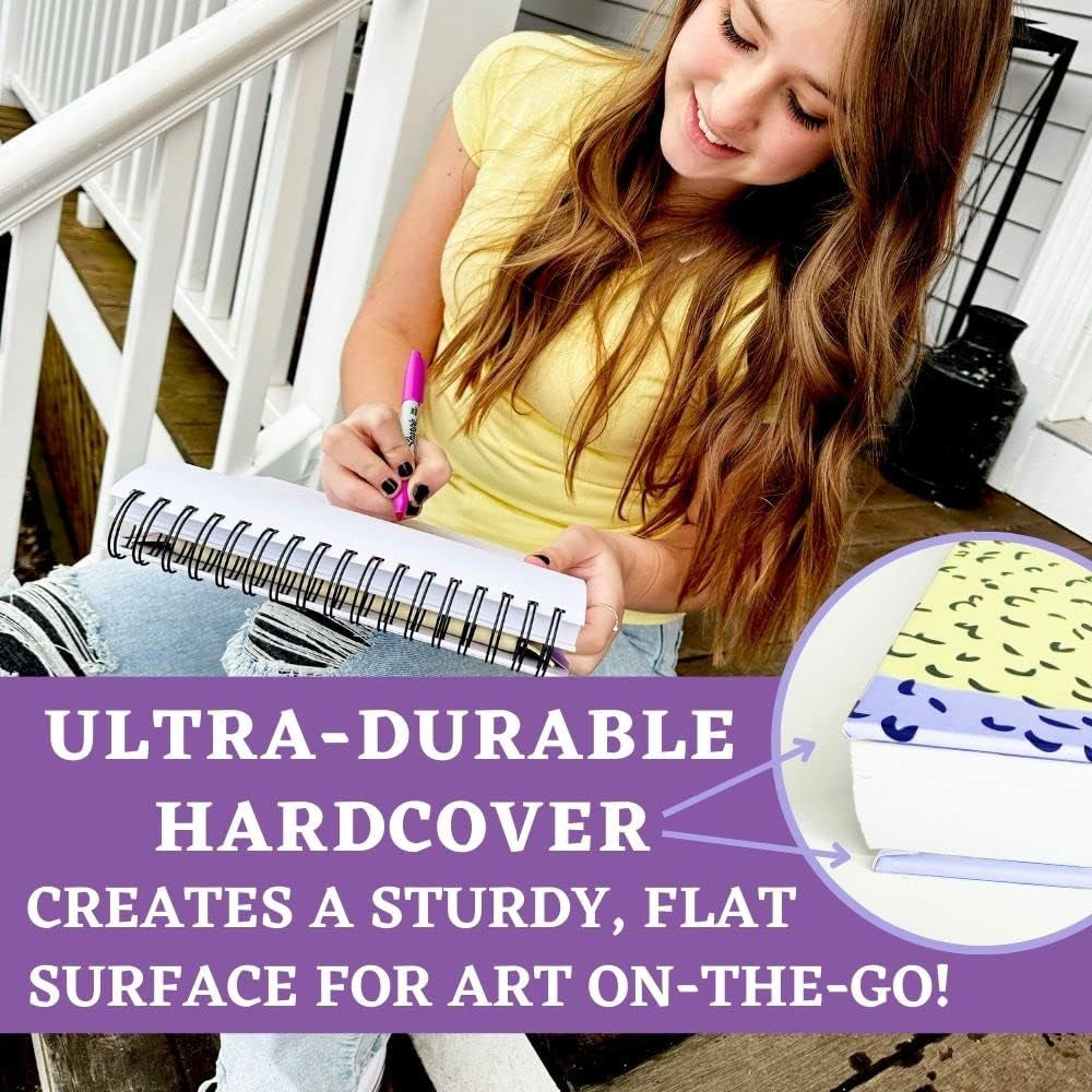 Sketch Pad Art Set - Premium 9X12 Sketchpad/Art Journal, Pouch for Art Supplies, & Cute Cuff - Sketch Book for Kids, Teens, Adults
