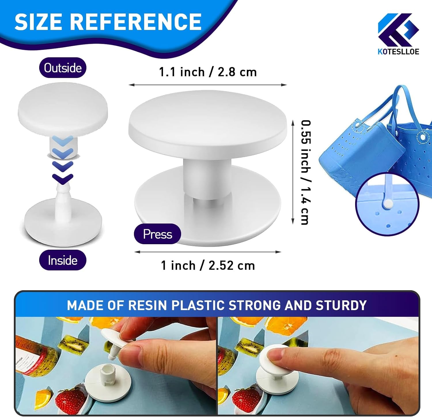 8 Pcs Replacement Buttons Compatible with Bogg Bag - Fix Your Bag Easily Perfect Accessory for Bogg Bag Handles - Say Goodbye to Struggling with a Broken Bag