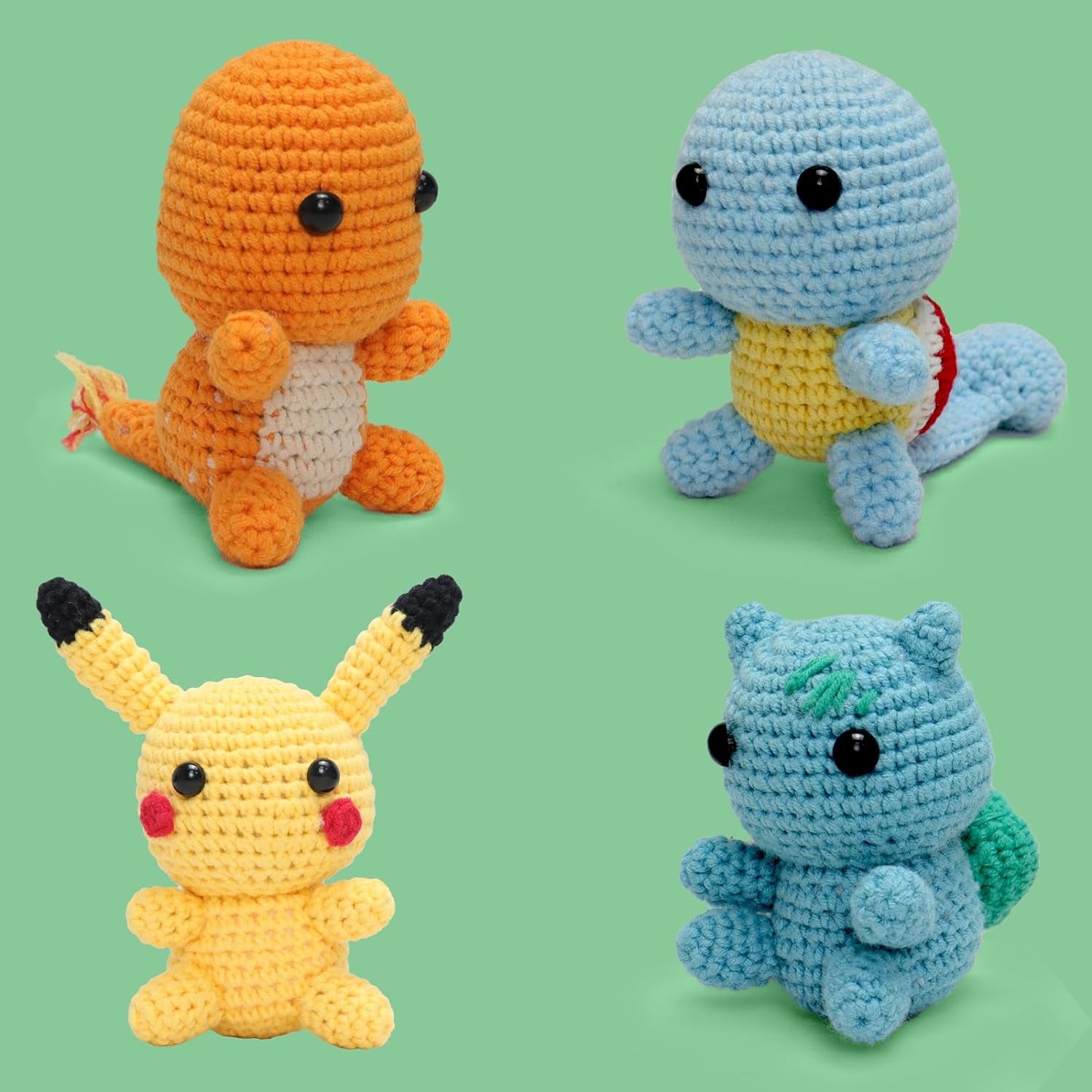 Crochet Kit for Beginners, Complete 4 PCS Cute Animals Crochet Kits for Adults with Step-By-Step Instructions and Video Tutorials - Best Knitting Birthday Gift (4P, Cute Animals)