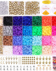 Clay Bead Bracelet Kit -16300Pcs Clay Beads Kit, 56 Colors Clay Beads Bracelet Making Kit, Polymer Clay Bead Bracelet Kit, Crafts Kit for Teen Girls, Mother'S Day Brithday Gifts