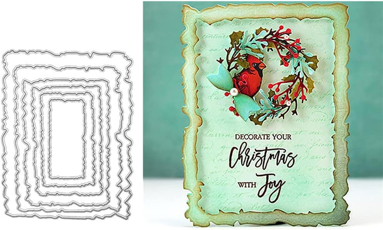4 Sets Frame Metal Cutting Die Frame Dies Cut Metal Stencil Template Moulds DIY Crafts Frame Paper Cards Cutting Dies Cut Stencils Metal Lace Frame Cutting Dies for DIY Carding Making Scrapbooking