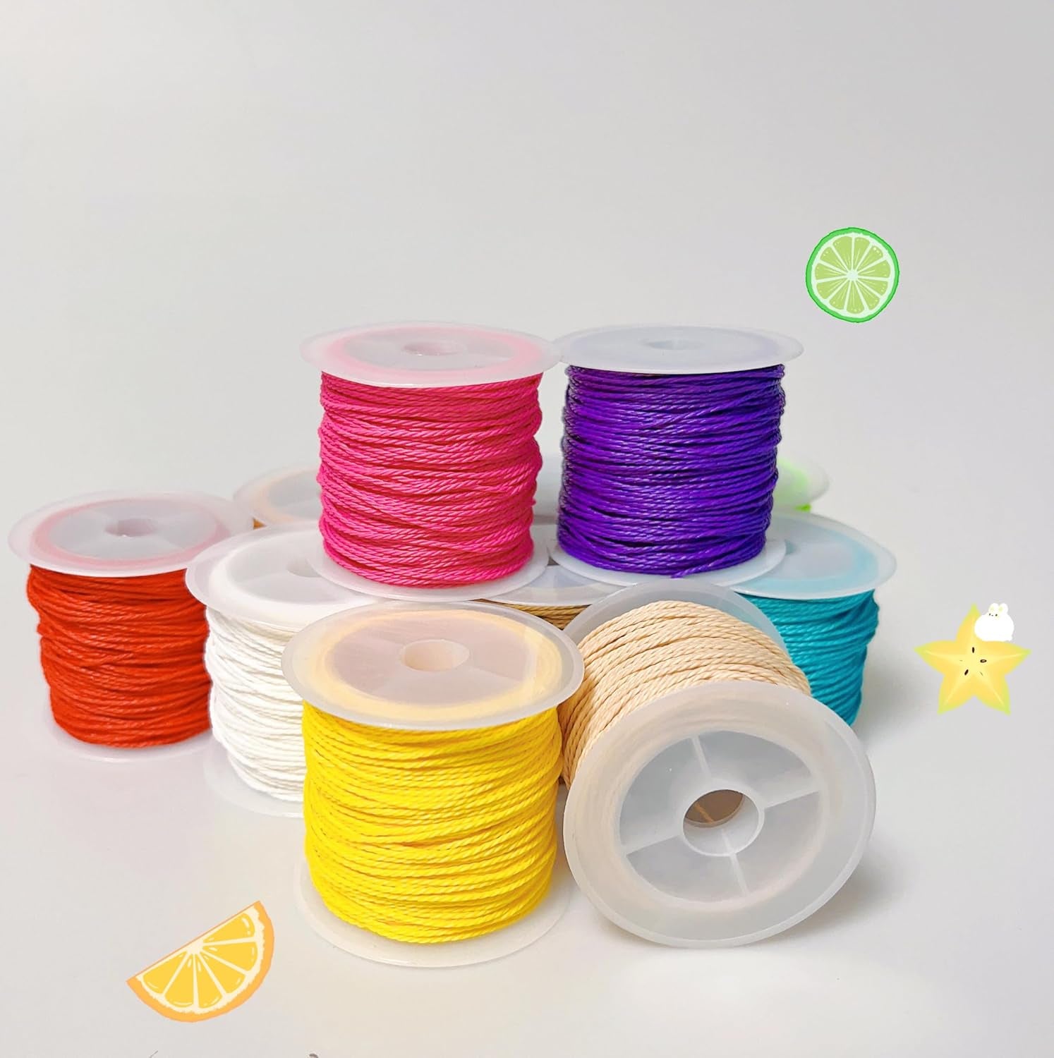 30 Colors 1Mm Waxed Polyester Cord Bracelet Cord Wax Coated Thread for Jewelry Making Waxed String for Bracelet Making 22.5M for Each Color